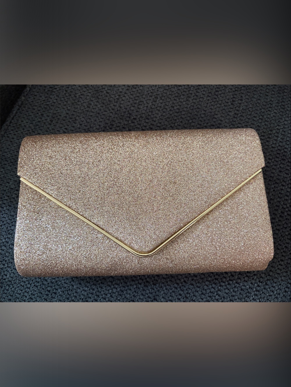 Sparkle Envelope Clutch Wristlet in Rose Gold